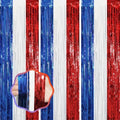 Voircoloria Red White Blue Foil Fringe Backdrop Curtains,3.3x8.2ft, 3 Pack by Voircoloria