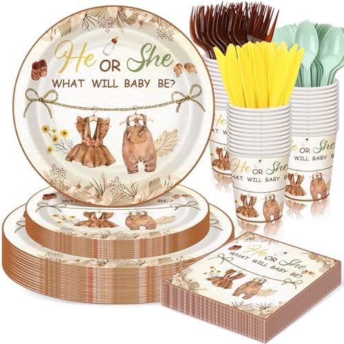 168 Pcs Boho Clothes Gender Reveal Party Favors Serve 24 by Sunnychicc