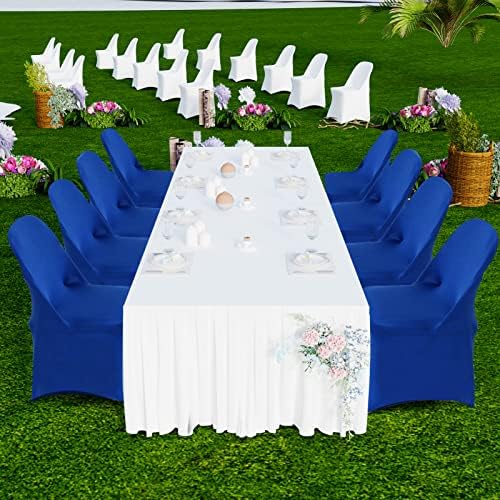 HAINARverS Folding Chair Covers for Wedding, 10pcs Royal Blue - Image 2