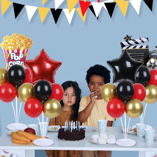 Naozinebi 4 Sets Movie Night Birthday Party Balloons Stand Kit Party Decor - Image 5