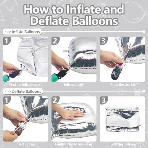 NISOCY 36PCS Metallic Silver Square Foil Balloons Wall Backdrop - Image 3