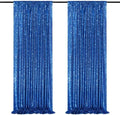 Royal Blue Backdrop Curtain Panels 2 Pieces 2ftx8ft Sequin Party Background by QueenDream