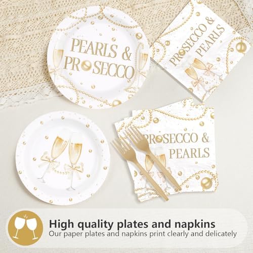 Grencian 96 Pcs Pearls and Prosecco Bridal Shower Decorations, Serves 24 - Image 3