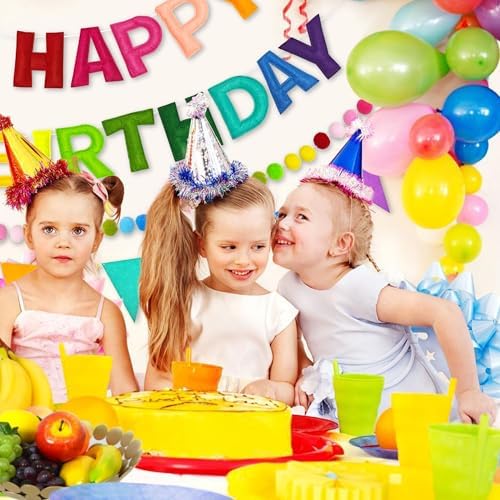 CANREVEL 3 PCS Pre-Strung 3D Happy Birthday Banner Decorations, Rainbow - Image 5
