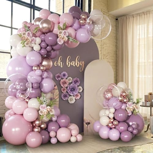 Dusty Purple Balloon Arch Kit Pink and Lavender Balloon Garland - Image 7