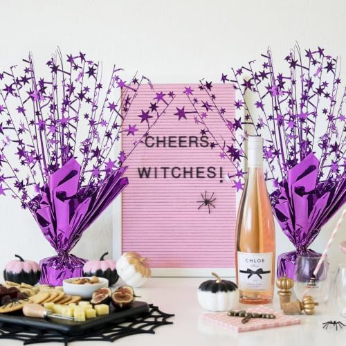 24 Pack Purple Metallic Foil Spray Centerpiece Star Table Decoration Burst Table Centerpieces for Birthday Graduation New Year Halloween Party Supply (Purple) - Image 7
