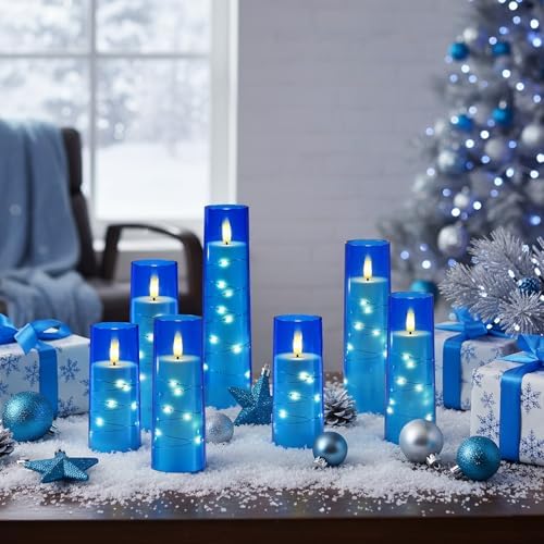 Raycare 9 Pcs Flameless Battery Operated Pillar Candles with Remote Timer - Image 2