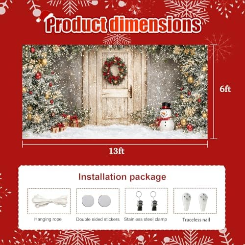 HOMETITUTE Christmas Entryway Garage Door Cover Banner 13x6ft Canvas - Image 7