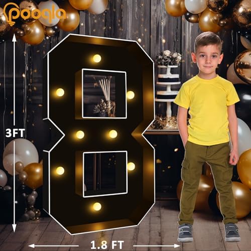 Pooqla 3FT Marquee Light Up Numbers 8 for 8th 18th Birthday Decorations - Image 6