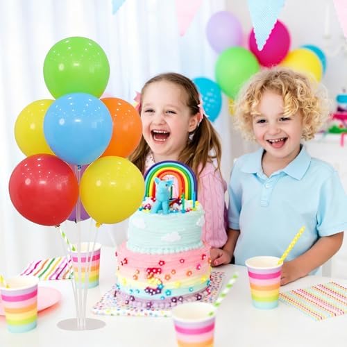 6 Balloon Stand Kit for Table Centerpieces with Balloon and Base Rainbow Balloons Holder Birthday Retirement Graduation Wedding Gender Reveal Party Baby Shower Decorations - Image 4