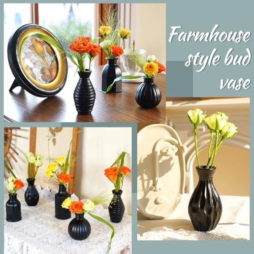 Black Vase, Bud Vases Set of 12 Small Glass Vase for Decor Centerpieces - Image 5