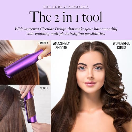 2-Inch Wide Flat Iron Hair Straightener and Curler with 20M Anions - Image 5