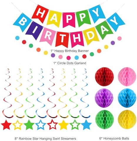 meowtastic Birthday Decorations Happy Birthday Banner with Honeycomb Balls - Image 6