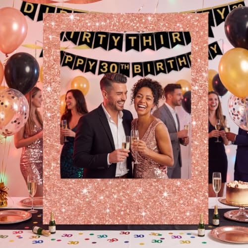 Beeveer 32 x 24 in Large Photo Booth Selfie Frame Props, Rose Gold Vertical - Image 6