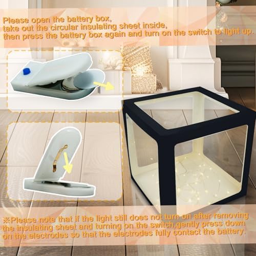 Ledido Transparent Balloon Boxes with 78 Letters Numbers Fairy Lights 6PCS - Image 3