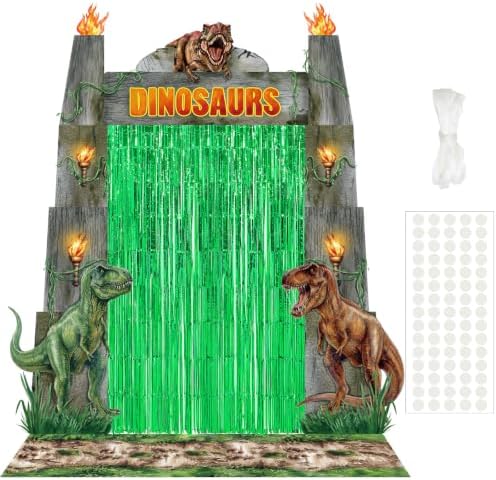 VitalCozy 7 Pcs Dinosaur Party Decorations Jurassic Porch Entryway Backdrop by VitalCozy