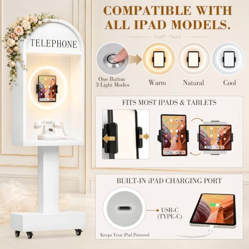 RDYMONKEY Audio Guest Book Stand White Telephone Booth - Image 4
