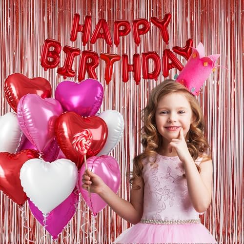 Red Foil Fringe Curtain Backdrop 3 Pack, 3.2 x 8.2 FT Party Decorations - Image 6