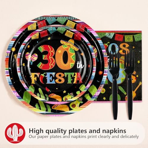 96Pcs Mexican 30th Birthday Party Decorations for Adults, Serves 24 - Image 2