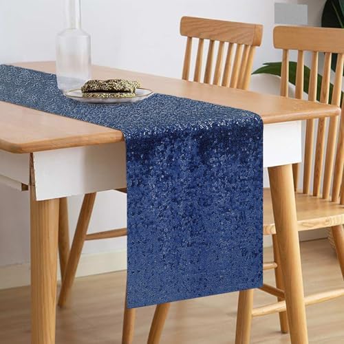 10 Packs 12 x 72 inches Navy Sequin Table Runner - Image 2