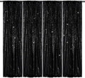 PartyDelight Black Sequin Backdrop Curtains 2x8ft 4 Panels by PartyDelight