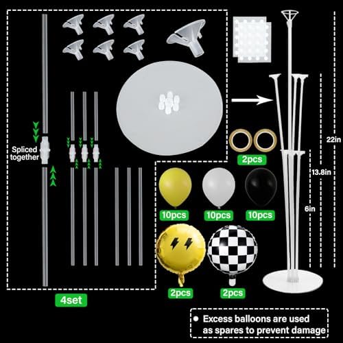 Naozinebi 4 Sets Smile Face Birthday Party Balloons Stand Kit Party Decor - Image 2