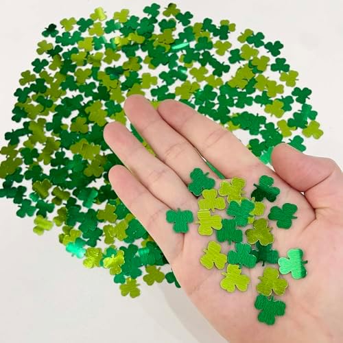 Shamrock Confetti St.Patrick's Day Lucky Clover Shamrock Shape Table Scatters Confetti for Irish Decorations St.Patrick's Day Party Sets - Image 4