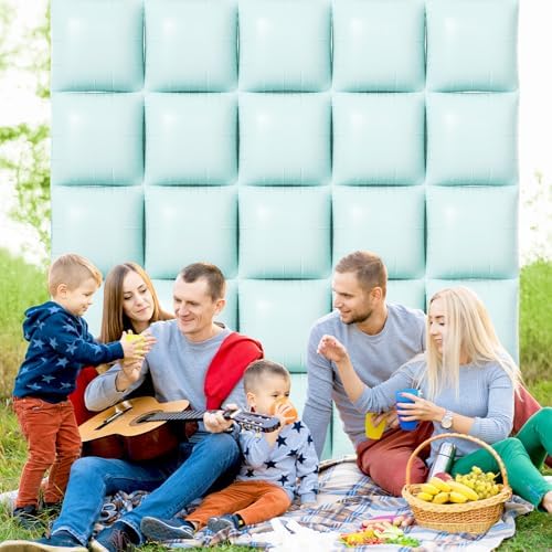 NISOCY 25PCS Pastel Green Square Foil Balloons Wall Backdrop - Image 6