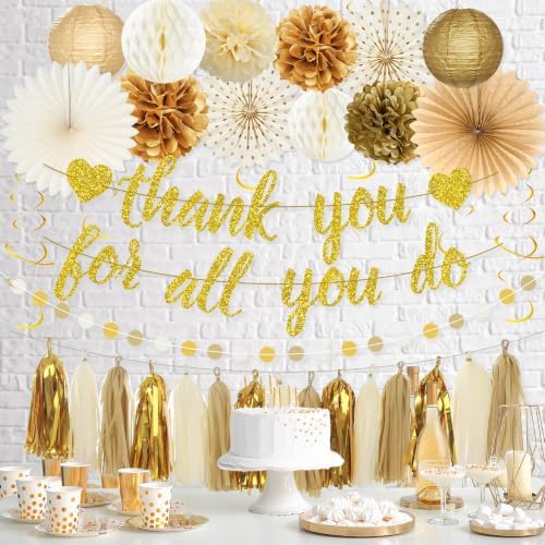 Roetyce We Appreciate You Party Decorations Men Women Gold - Image 6
