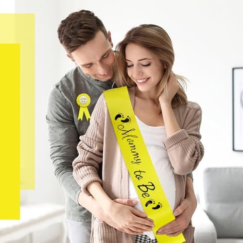 MILVOWOC 2 Pack Baby Shower Sash Set, Yellow - Image 6
