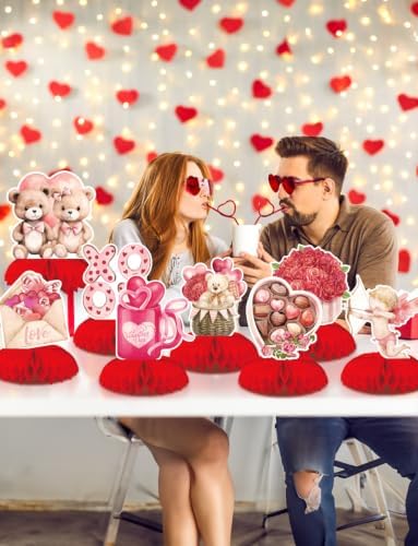 Valentine Honeycomb Centerpieces for Table, Valentine Table Decorations - Image 2