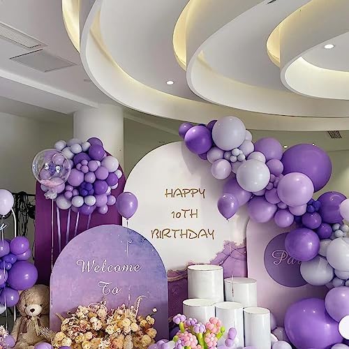 412pcs Purple Balloons 18 12 10 5 Inch Purple Balloon Garland Arch Kit Different Sizes Matte Latex Balloons for Baby Shower Birthday Wedding Party Decorations - Image 5