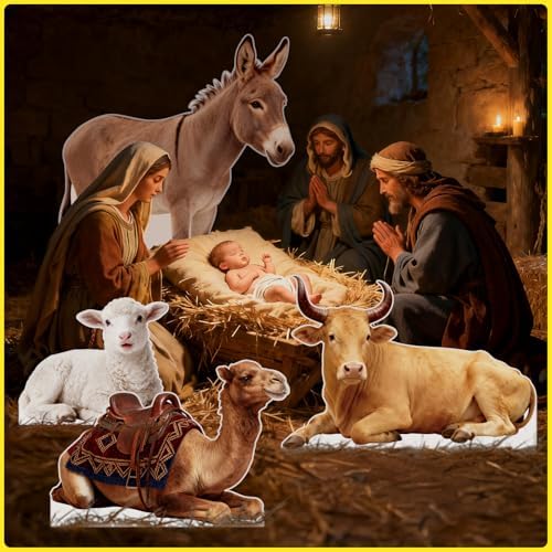 Nativity Brown Cow 4FT Life Size Cardboard Cutout, 1 PC - Image 3