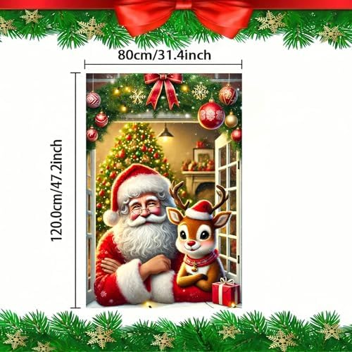 BlissYard Santa Reindeer Gnome Christmas Door Banner 6x4ft - Image 5