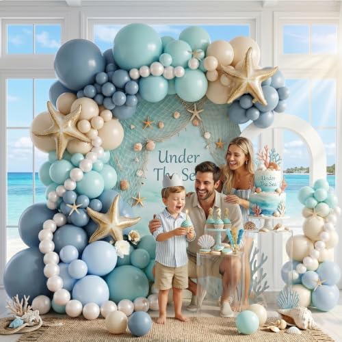 tarfish Balloon Arch Kit, Under The Sea Birthday Decorations with 3 Starfish Foil Balloons, Ocean Theme Party Decorations for Ocean Baby Shower, Beach Birthday, Sea You Soon Baby Shower, Coastal Party - Image 4