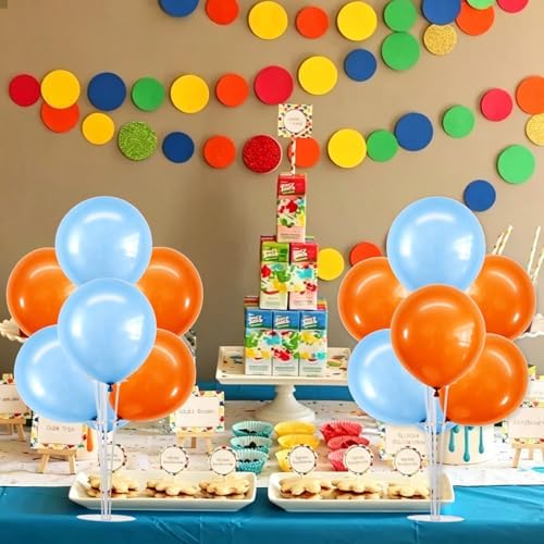 TONIFUL 4 Set Blue and Orange Balloon Stand Balloon Centerpieces for Table - Image 6