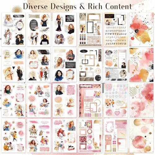 Magic Girl Decal Stickers Book For Planners, Calendars, Journals, Vision Boards, Projects, Laptop & Water Bottles – Premium Quality, Hand Drawn, Waterproof – Scrapbook Accessories For Women - 24 Pages - Image 5