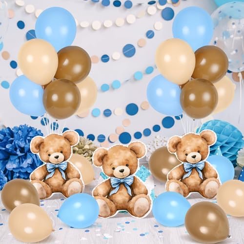 6 Sets Balloon Stand Kit for Table Blue Bear Baby Shower Tables Centerpieces with Balloon Boy Baby Shower Decor for Bear Theme Gender Reveal Birthday Party Table Decorations Supplies - Image 2