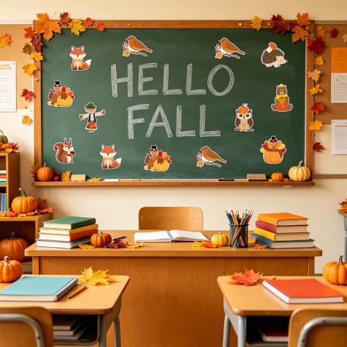 54Pcs Fall Bulletin Board Decorations, Thanksgiving Cutouts Classroom Decor - Image 4