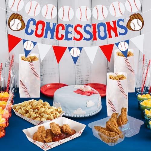 153 Pcs Vintage Baseball Party Decoration Supply Concession Banner 50 Set - Image 5