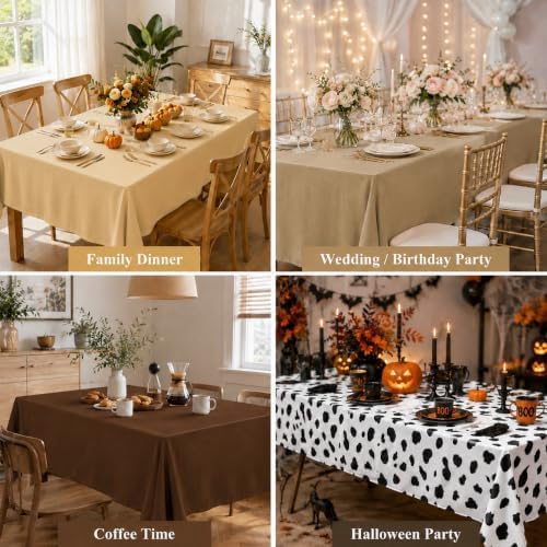 12 Pcs Brown and Cow Print Western Plastic Rectangle Tablecloth - Image 7