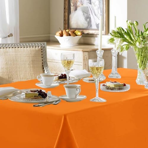 Fitable 6 Pack Orange Tablecloths 90x156 Inch for 8 Foot Rectangle Tables - Image 2
