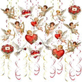 Valentine's Cupid Party Streamers, 48 PCS Romantic Hanging Swirl Decorations - Angel, Heart & Rose Motifs for Valentine's Day, Weddings & Anniversary Parties by AimtoHome
