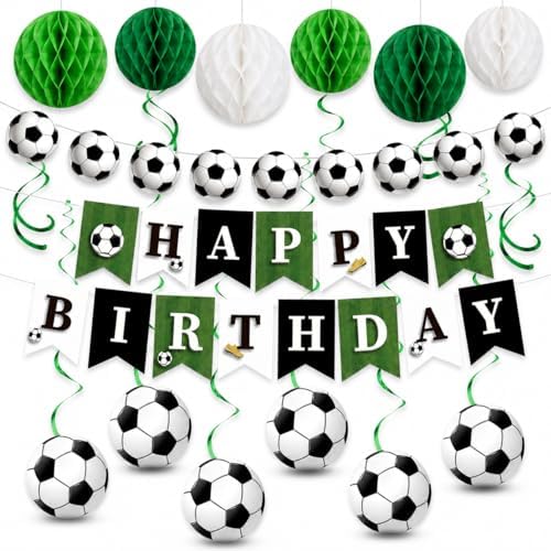 Soccer Birthday Decorations Boys Men, Soccer Ball Banner Garland by Unknown