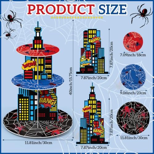 2Pcs 3 Tier Spider Cupcake Stand Decoration Spider Cupcake Tower - Image 2