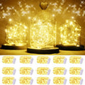 SmilingTown 15 Packs 20 LED Fairy Lights Battery Operated - 6.6FT Silver Copper Wire Waterproof Starry String Light for DIY Party Christmas Costume Wedding Easter Table Decorations (Warm White) by SmilingTown