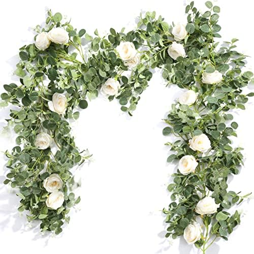 Der Rose 4Pcs 6.5FT Fake Floral Greenery Garland for Backdrop Wedding Decor by DerRose