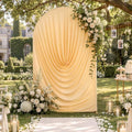 7.2FT Champagne Draped Arch Cover, Ruched Ripple Arch Backdrop Cover by Unknown