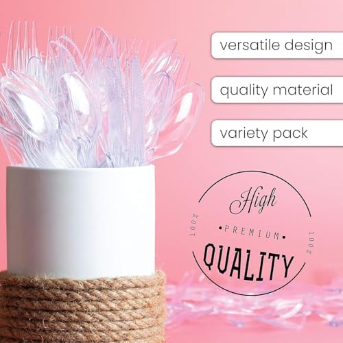 Party Bargains Disposable Cutlery Set [Sapphire] - [120 Count] Clear Heavy Duty & Solid Disposable Silverware Utensils Set, Perfect for Weddings, Buffets, Luncheons - Image 5