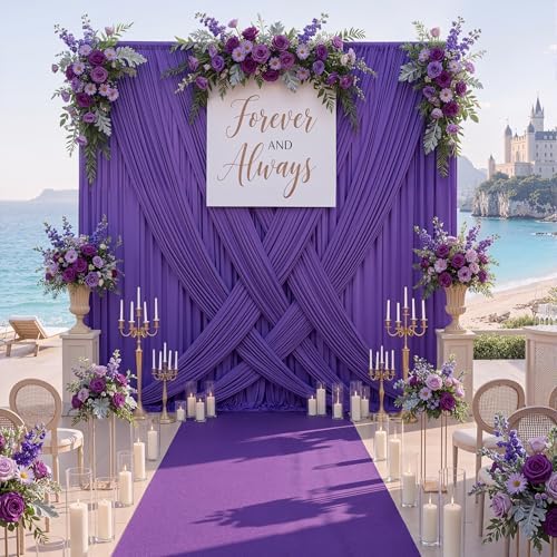 Wrinkle Free Purple Backdrop Curtains for Parties, Purple Photo Curtains Backdrop Drapes 2 Panels Back Drop Cloth Draping for Wedding Birthday Photography Background Decor,10ftx10ft - Image 7